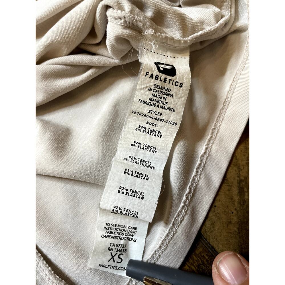 Fabletics Cream Open Back Tencil Sleeveless Shirt - image 5